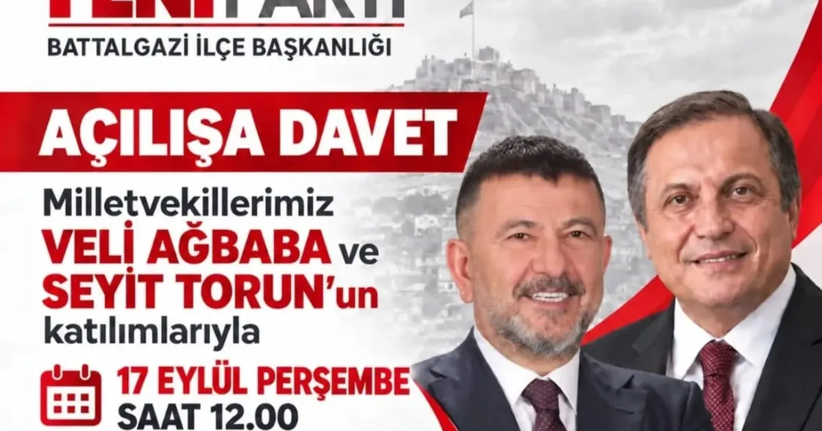 Yeni Parti Battalgazi İlçe binası açılıyor