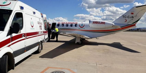Ambulans uçak Aras için havalandı