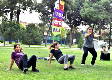 Kültürpark'ta sabah sporu keyfi