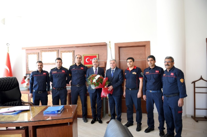 İtfaiyecilerden Polat’a ziyaret
