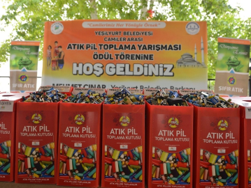 Yeşilyurt’taki 161 camide 665 kilo atık pil toplandı
