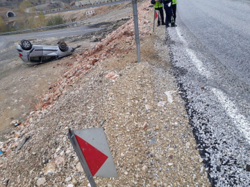 Yağışlı hava kazaya neden oldu:1 yaralı
