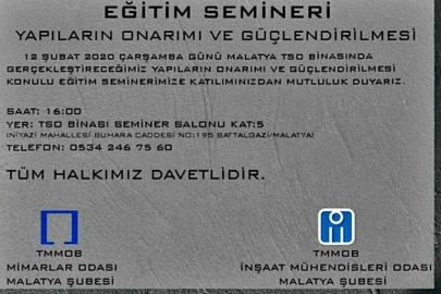 Betonarme yapıların güçlendirilmesi eğitimi