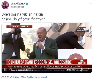 'Evleri yıkılan halka'keyif çayı' fırlatıyor 