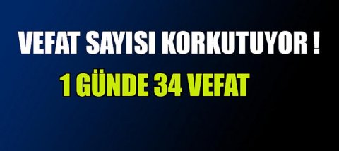Vefatlarda rekora koşuyoruz 1 günde 34 vefat!
