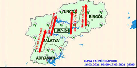 Malatya geneli fırtına riski devam ediyor