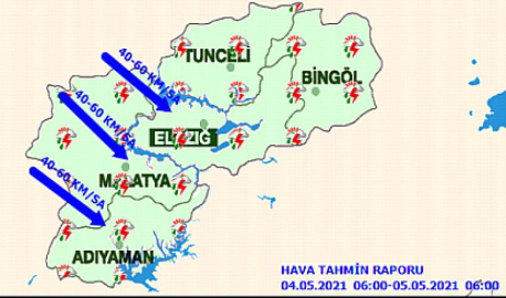 Yağış, dolu ve fırtına uyarısı