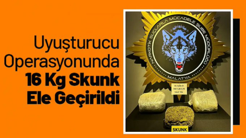Malatya'da 16 Kilogram Skunk Ele Geçirildi