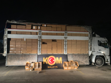 Malatya'da Bir Kamyon Makaron Ele Geçirildi