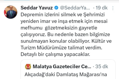 Vali Yavuz'dan Damlataş Mağarası Talimatı