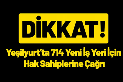 Yeşilyurt'ta 714 Yeni İş Yeri İçin Hak Sahiplerine Çağrı