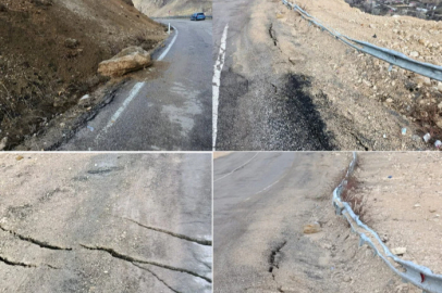 Darende- Elbistan Karayolunda Çökmeler Var