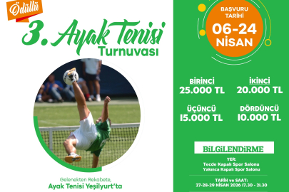 Yeşilyurt Belediyesi, 3. Ayak Tenisi Turnuvası Düzenliyor
