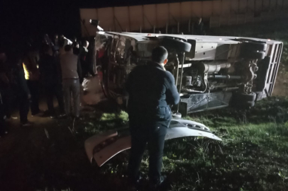 Taraftar Otobüsü şarampole devrildi 27 kişi yaralandı