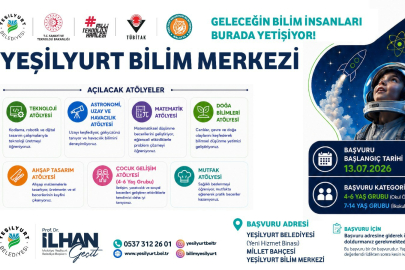 YEŞİLYURT BİLİM MERKEZİ BAŞVURULARI BAŞLIYOR