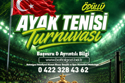 BATTALGAZİ’DE AYAK TENİSİ TURNUVASI