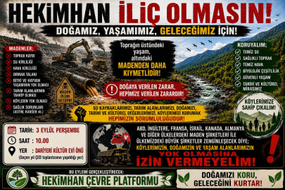Hekimhan'da Maden aramalara karşı toplantı yapılıyor