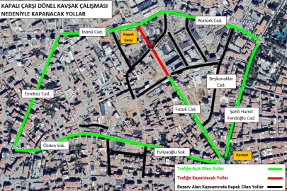 Çarşı da ana yol 4 gün kapanacak